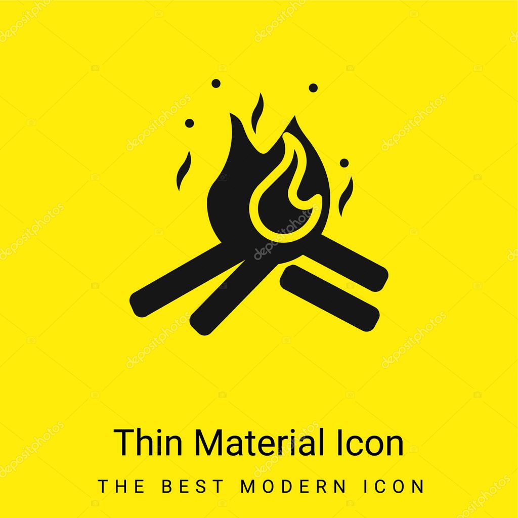 Bonfire minimal bright yellow material icon