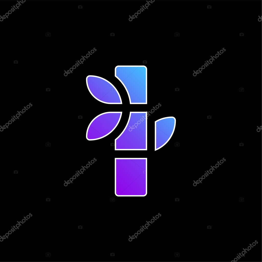 Bamboo blue gradient vector icon