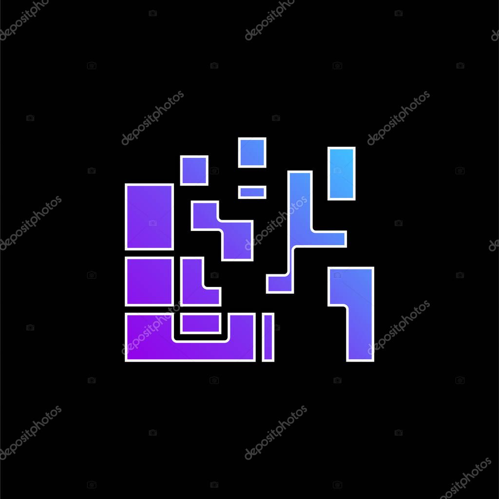 Artistic Squares blue gradient vector icon