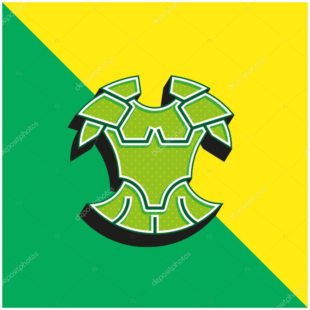 Armor Green and yellow modern 3d vector icon logo