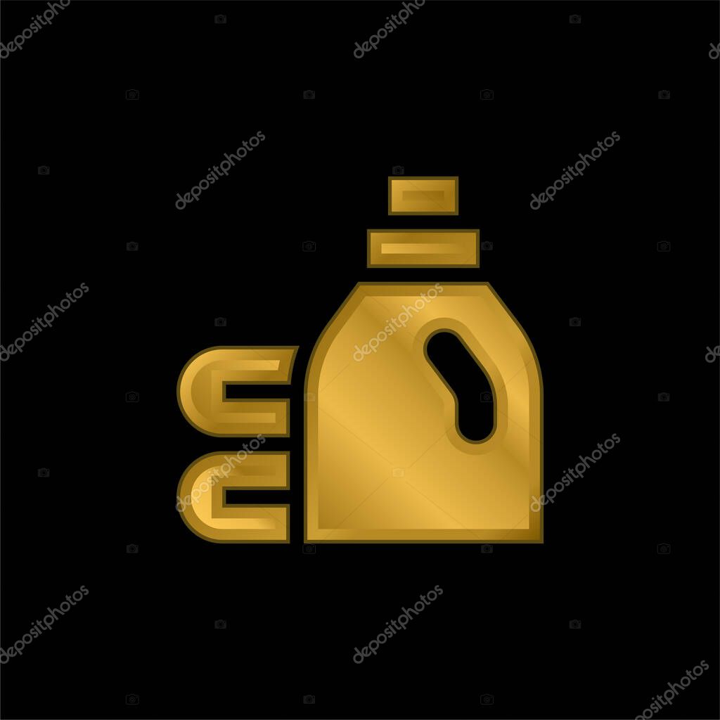 Bleach gold plated metalic icon or logo vector