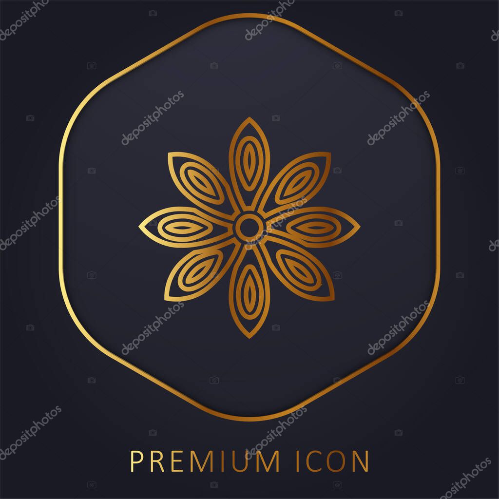 Anise golden line premium logo or icon