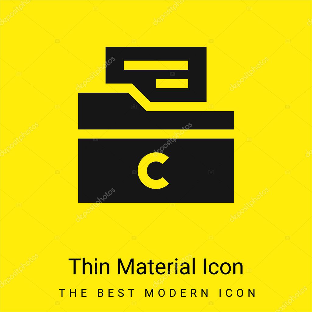Archive minimal bright yellow material icon