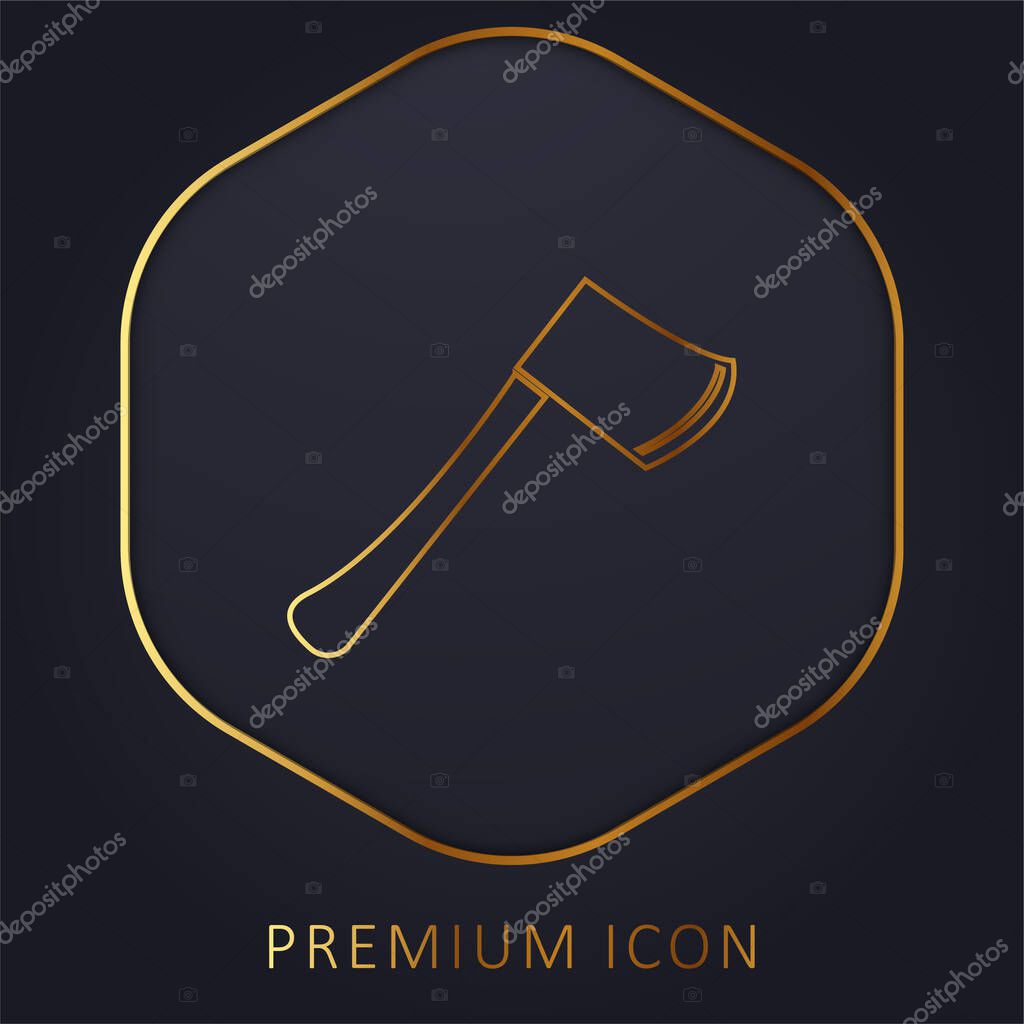 Axe golden line premium logo or icon