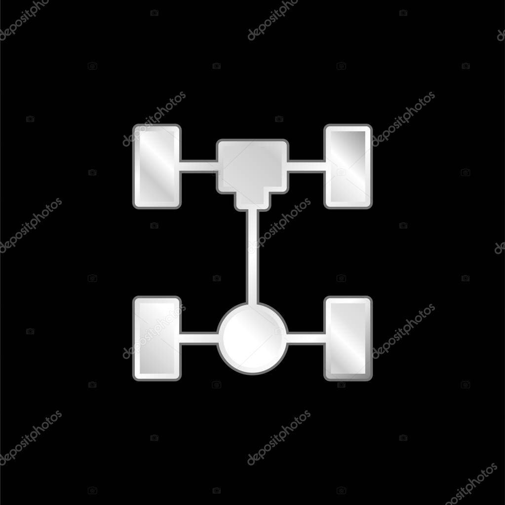 Axle silver plated metallic icon
