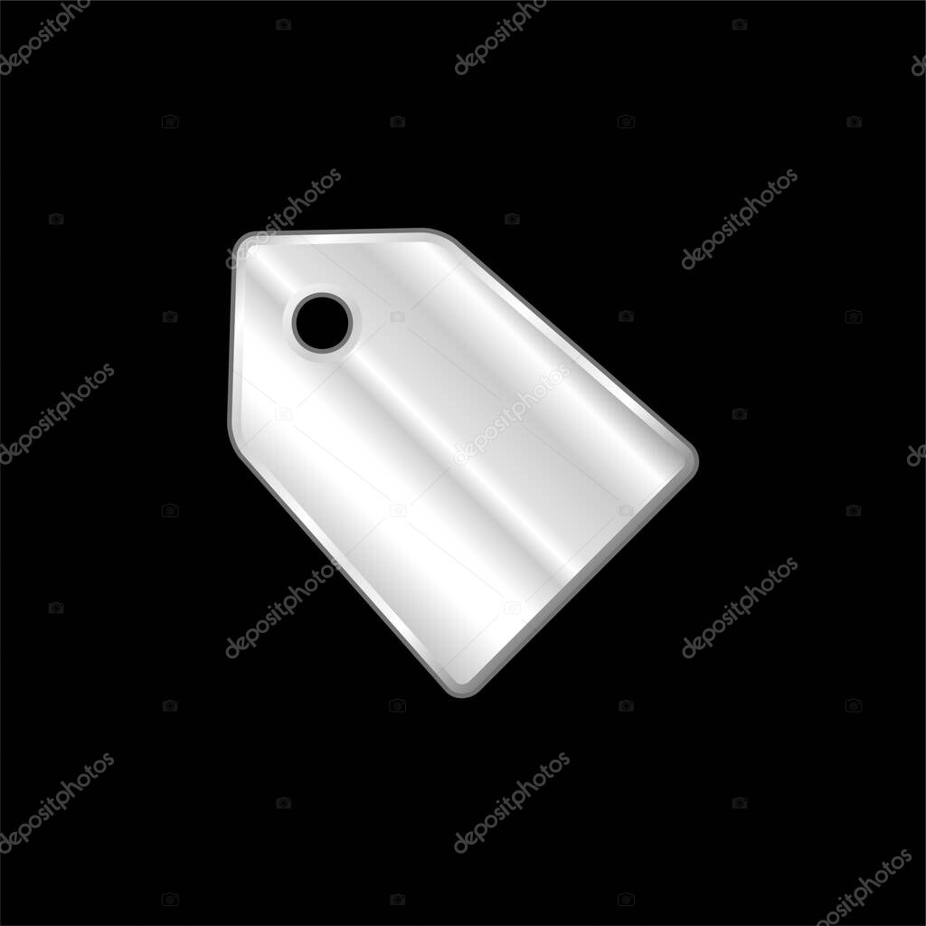 Black Label For Discounts silver plated metallic icon