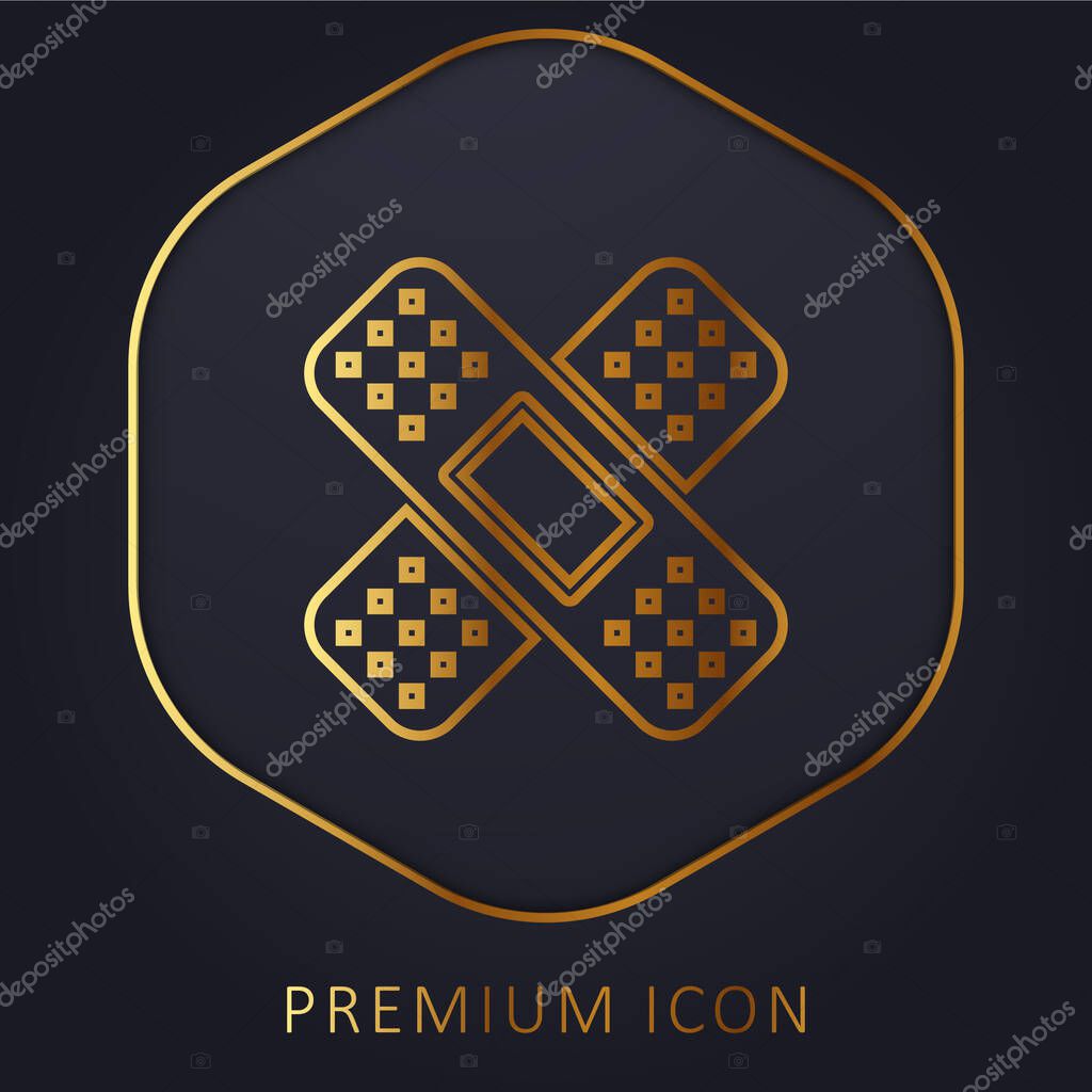 Band Aid golden line premium logo or icon