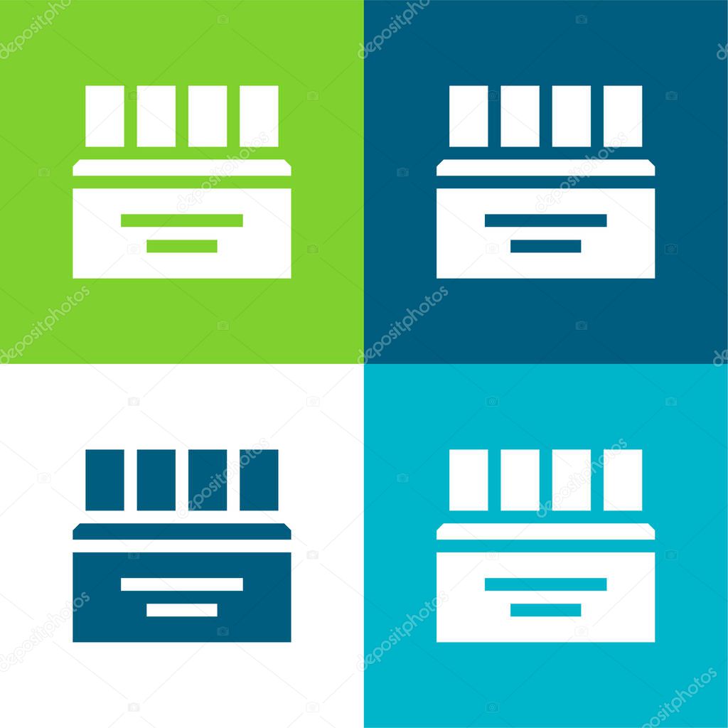 Ampoul Flat four color minimal icon set