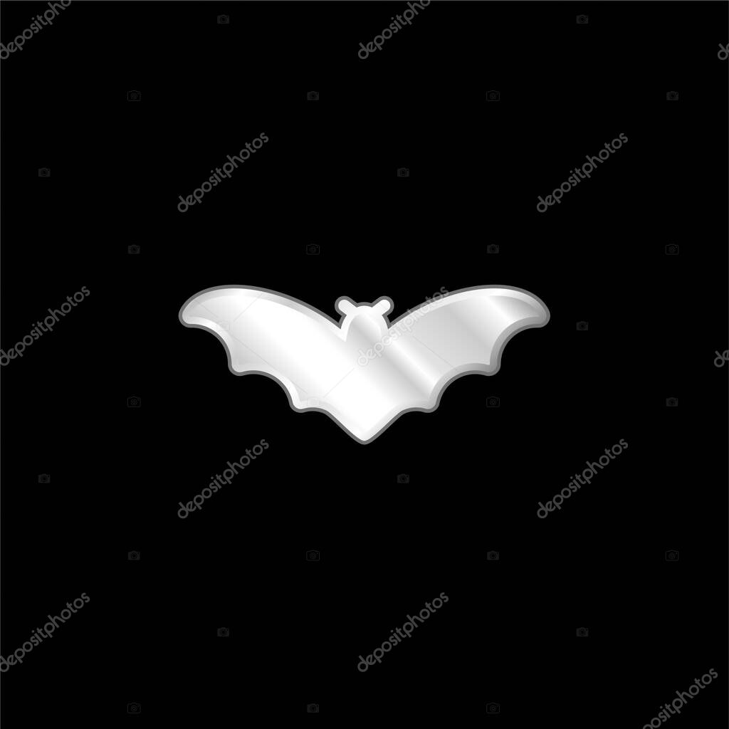 Bat silver plated metallic icon