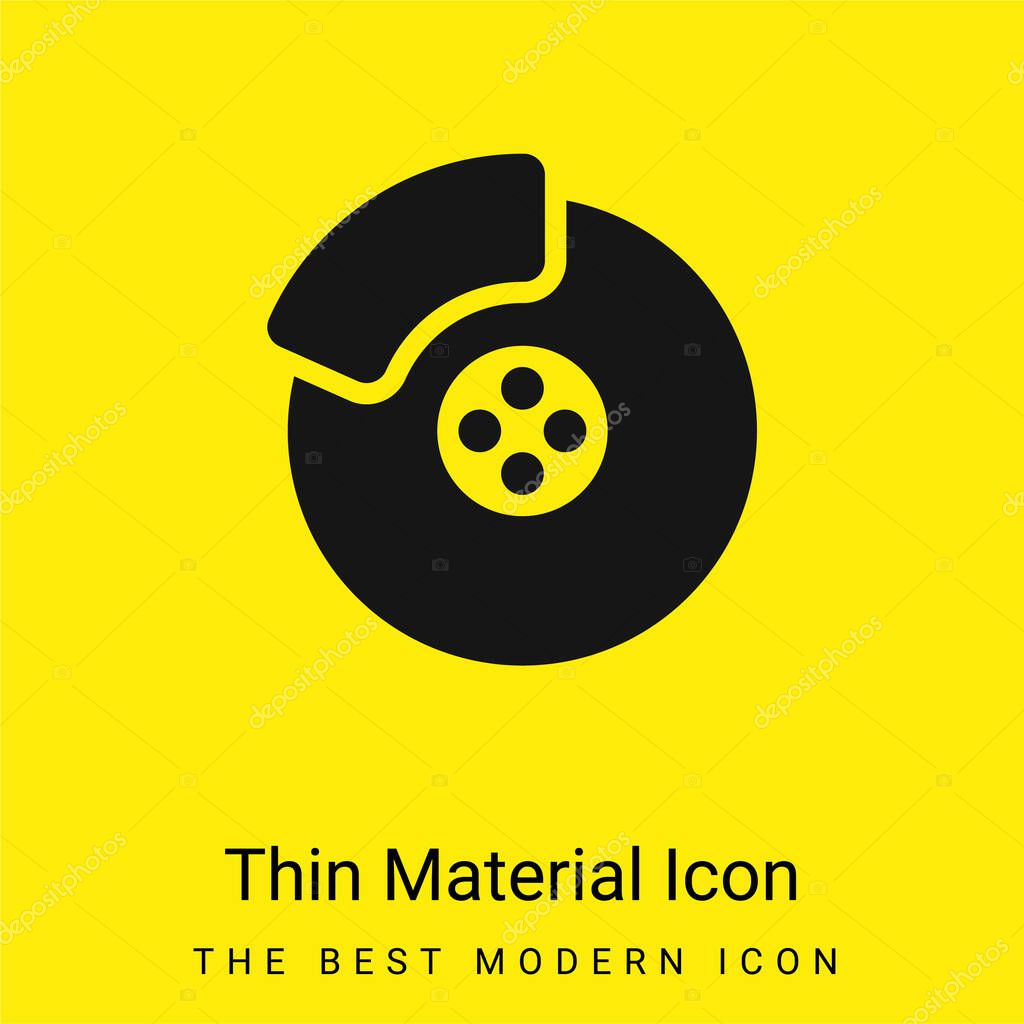 Brake minimal bright yellow material icon