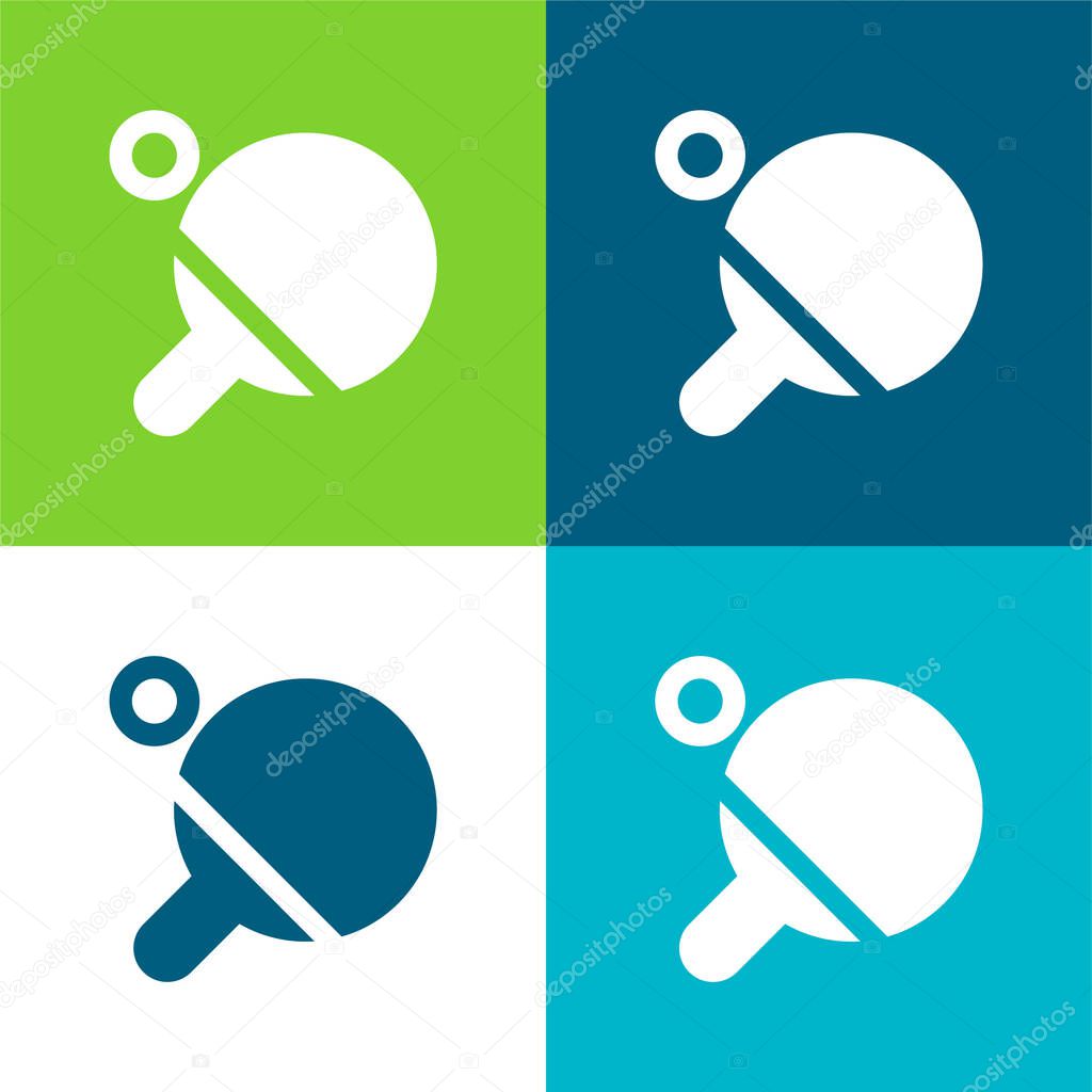 Beach Flat four color minimal icon set