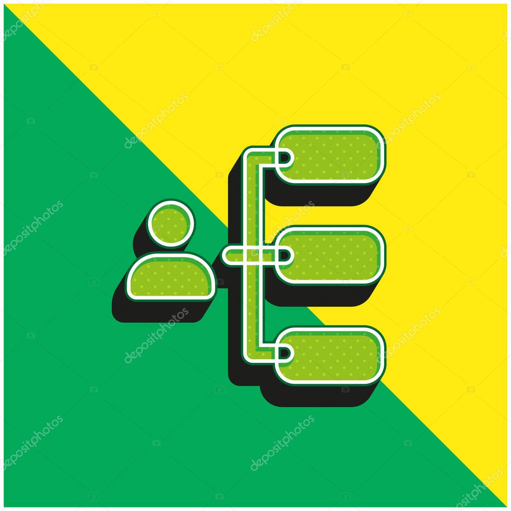Boss Green and yellow modern 3d vector icon logo