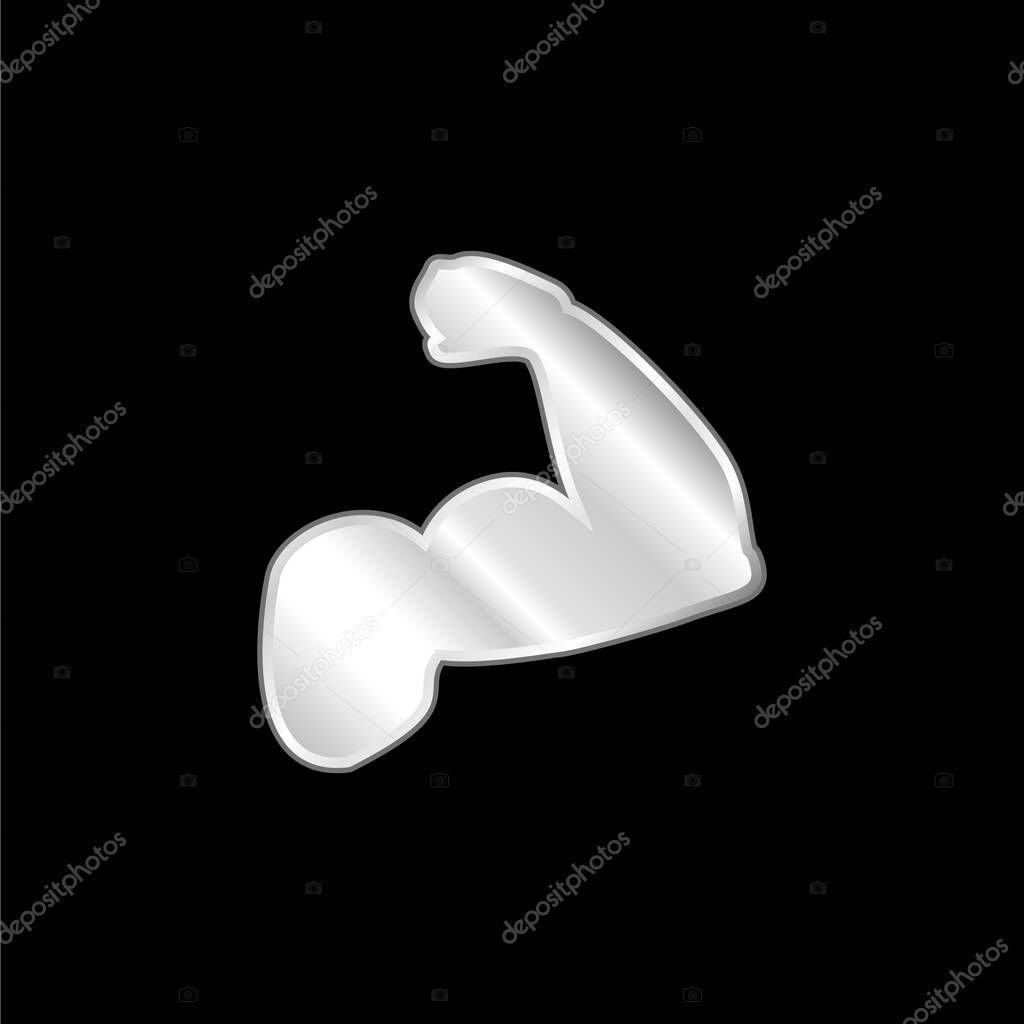 Biceps Of A Man silver plated metallic icon
