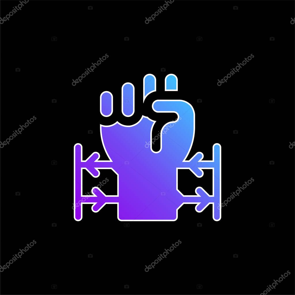 Barbed Wire blue gradient vector icon