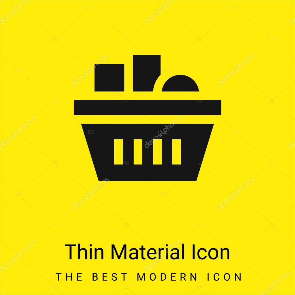 Basket minimal bright yellow material icon