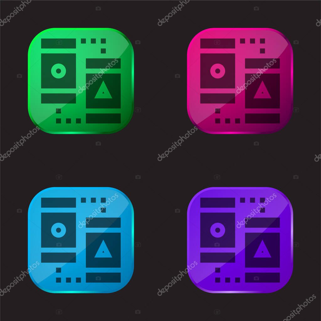 Ab Testing four color glass button icon