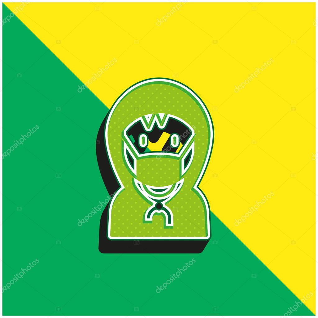 Boy Green and yellow modern 3d vector icon logo
