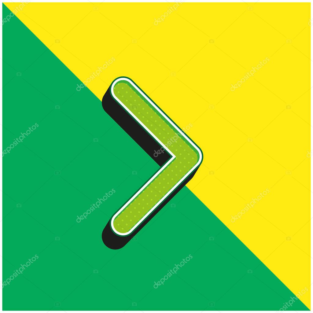 Arrow Point To Right Green and yellow modern 3d vector icon logo