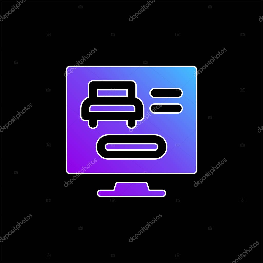Booking Online blue gradient vector icon