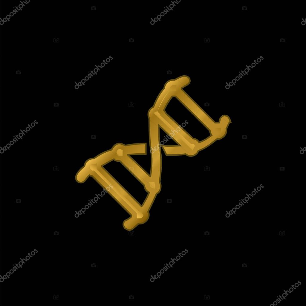 Biotech gold plated metalic icon or logo vector