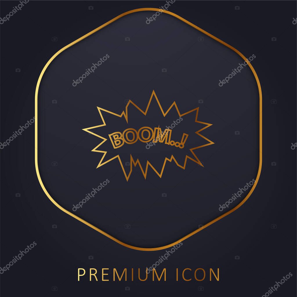 Boom golden line premium logo or icon