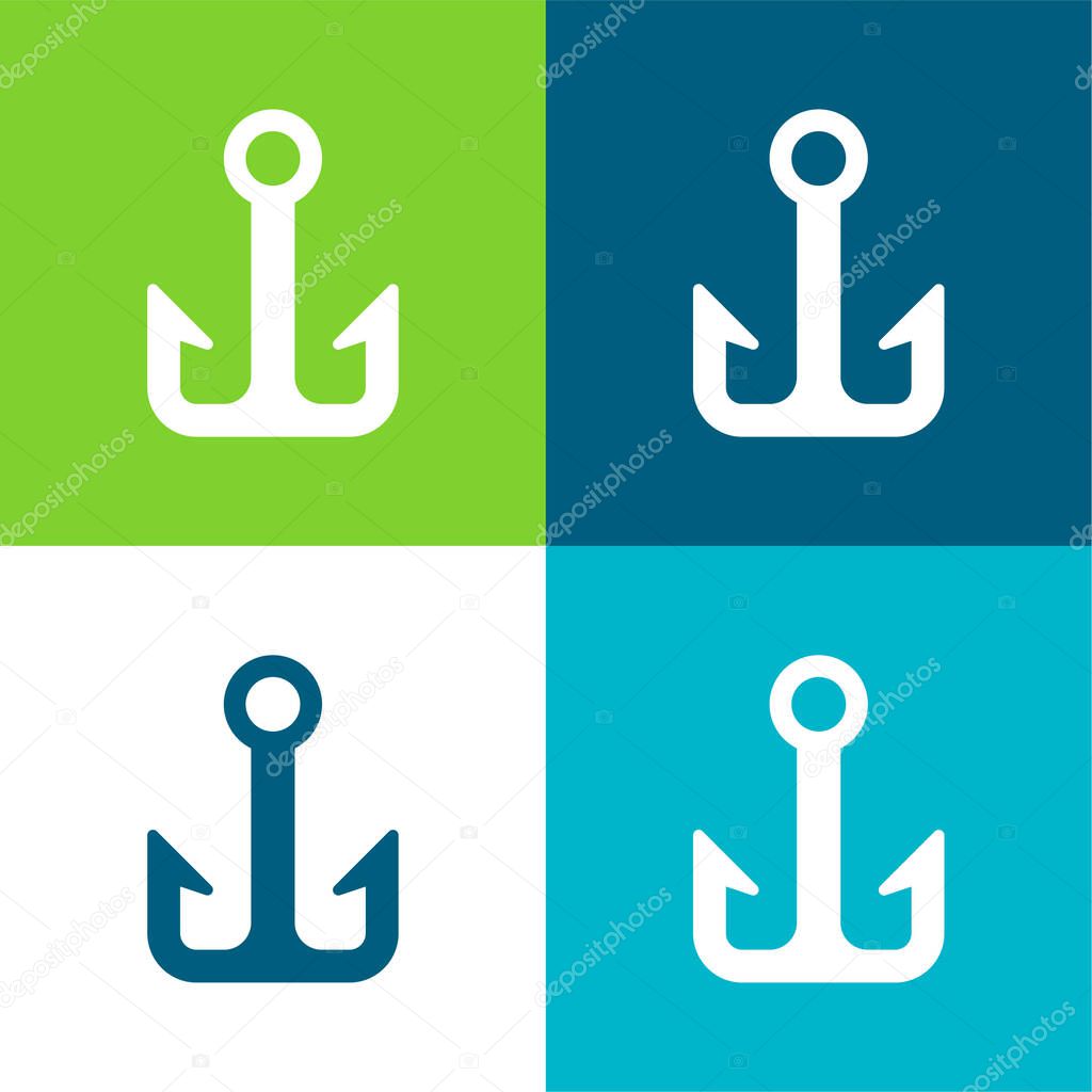 Anchor Flat four color minimal icon set