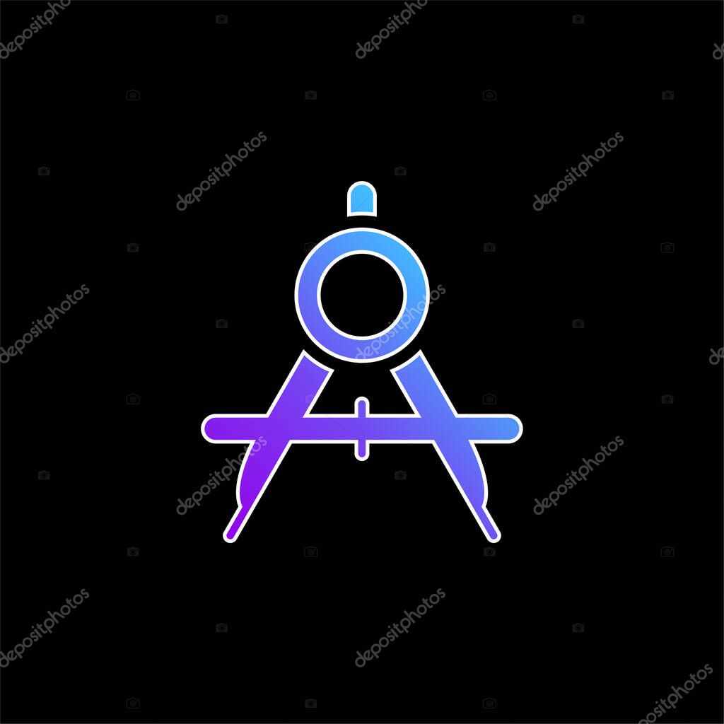 Big Compass Open blue gradient vector icon