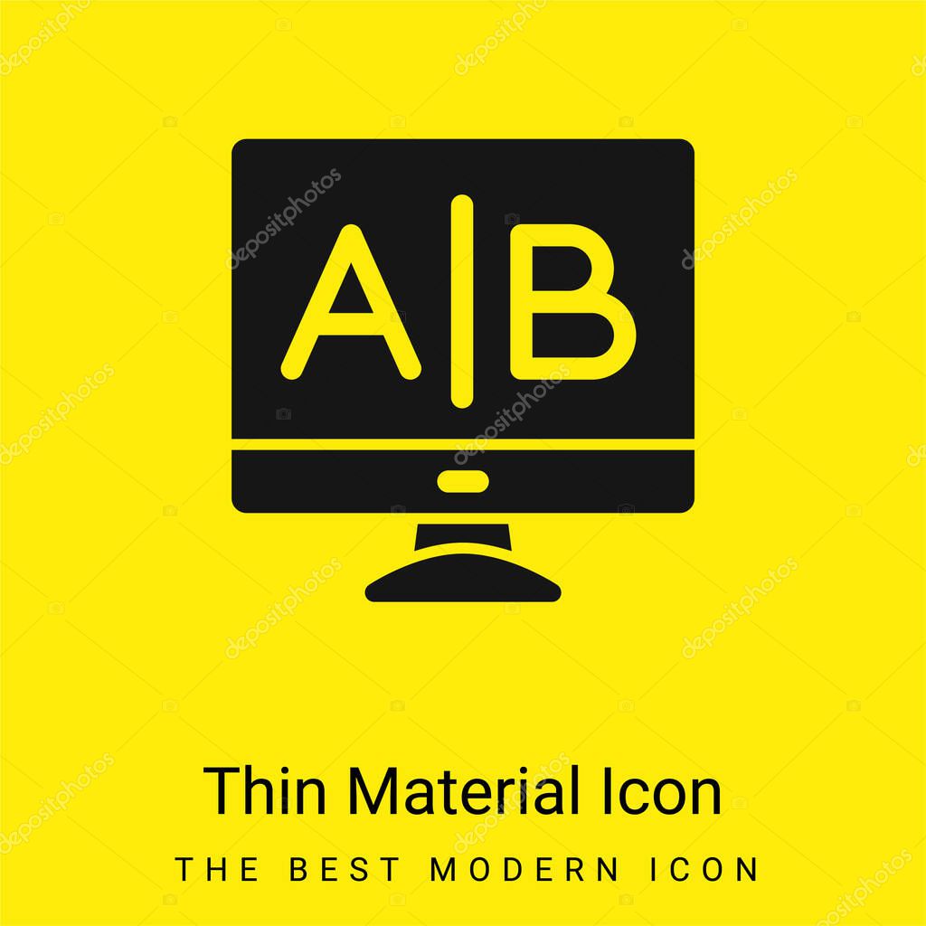 Ab Testing minimal bright yellow material icon