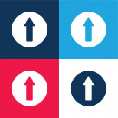 Ahead blue and red four color minimal icon set