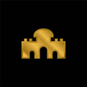 Alcala Gate gold plated metalic icon or logo vector