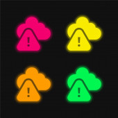 Access Denied four color glowing neon vector icon