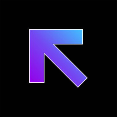 Üst Sol Köşedeki Oku İşaretle Mavi Eğimli Vektör Simgesi