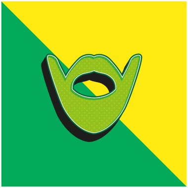 Beard Green and yellow modern 3d vector icon logo clipart