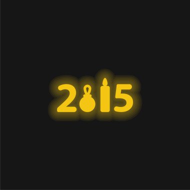 2015 sarı parlak neon simgesi
