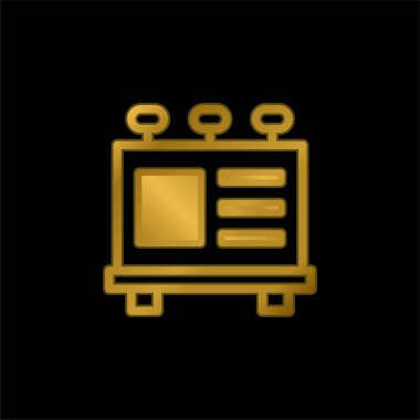 Billboard altın kaplama metalik simge veya logo vektörü