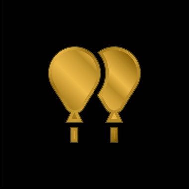 Balonlar altın kaplama metalik simge veya logo vektörü