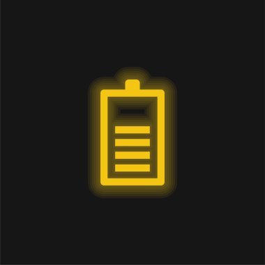 Dört Çubuklu Pil Sarı Parlak Neon simgesi