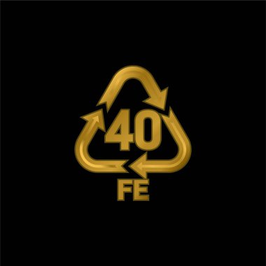40 FE altın kaplama metalik simge veya logo vektörü