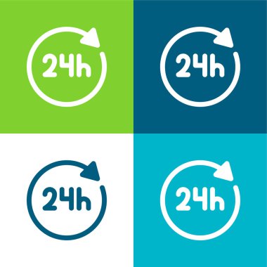 24 Saat Düz Renk en az simge seti