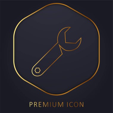 Adjustable Spanner golden line premium logo or icon clipart