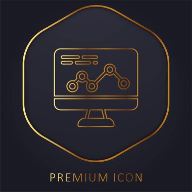 Analitik altın çizgi prim logosu veya simgesi