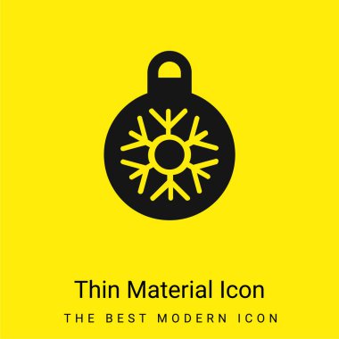 Bauble minimal bright yellow material icon clipart