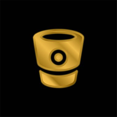 Bitbucket Logo altın kaplama metalik simge veya logo vektörü