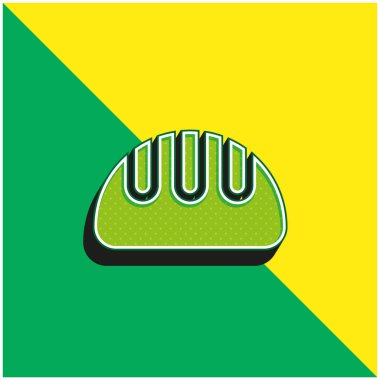 Ekmek Yeşil ve Sarı Modern 3d vektör simgesi logosu