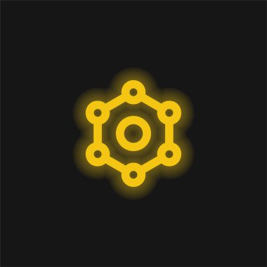 Benzen sarı parlak neon ikonu