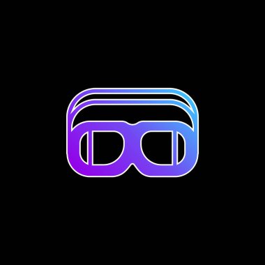 Uçak Pilotu Gözlüğü mavi eğimli vektör simgesini gözlüyor