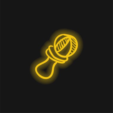 Oyuncak Üstünde Top Eğlendiren Sarı Işıldayan Neon ikonu
