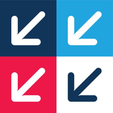 Arrows blue and red four color minimal icon set clipart