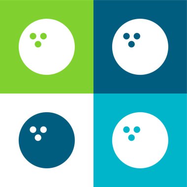 Bowling Topu Düz 4 renk en az simge kümesi