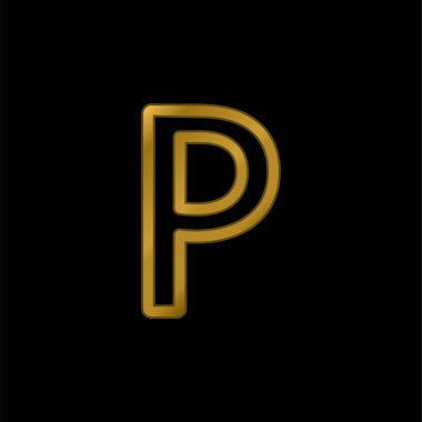 Botswana Pula Para Birimi Altın kaplama metalik simge veya logo vektörü